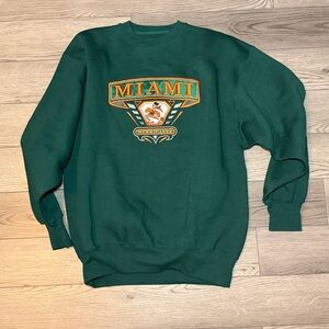 90's Vintage Miami Hurricanes Men's Sweatshirt Large Midwest Embroidery NCAA